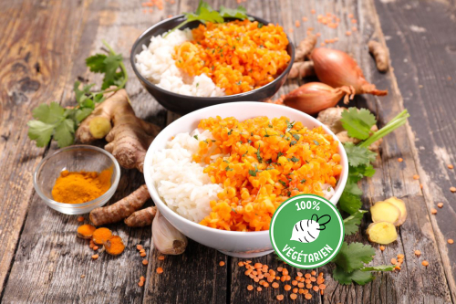 Dahl de lentilles, riz...